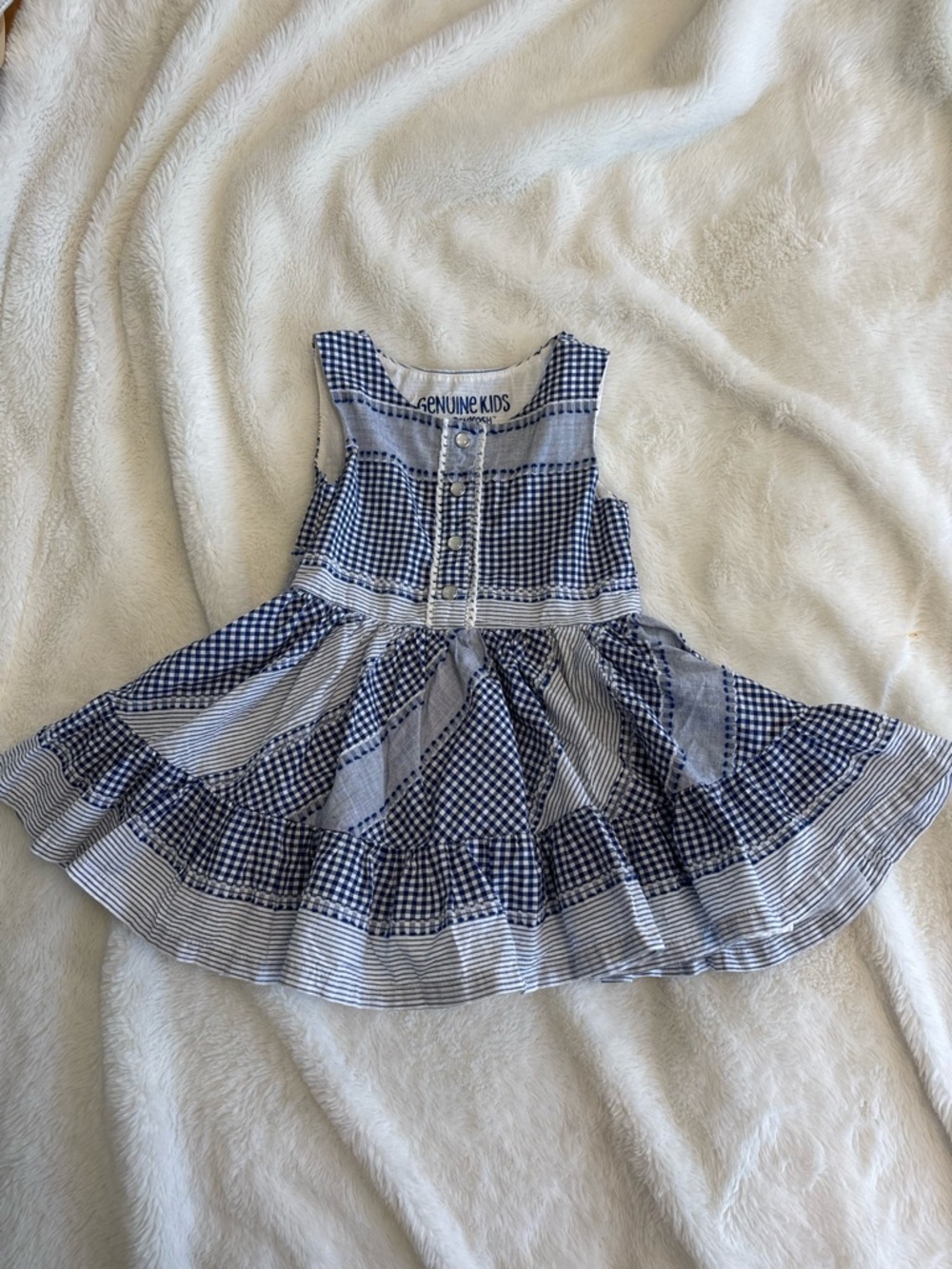 Oshkosh 18 months patchwork style plaid dress toddler girl summer tulle skirt